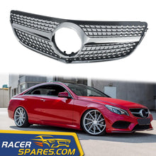 RacerSpares Diamond Style Chrome Front Bumper Grille Grill for Mercedes W207 C207 E-CLASS Coupe facelift 2014-2017 w/o front camera