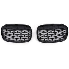 RacerSpares Front Kidney Grille Diamond Grill Glossy Black For BMW F48 F49 X1 Series 2016-2019