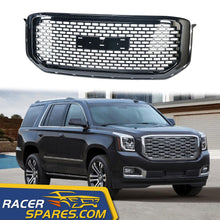 For 2015-2020 GMC Yukon / Yukon XL Front Bumper Grille Glossy Black Denali Style