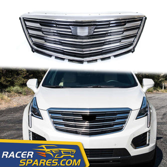 RacerSpares Luxury Style Front Bumper Upper Sliver Grill Grille For Cadillac Xt5 2017-2019