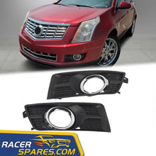 RacerSpares Pair Front Fog Light Grille Cover Bezel Trim Chrome For 10-16 Cadillac SRX