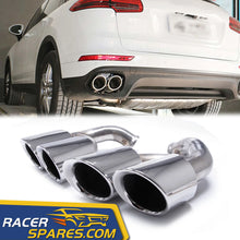 Rear Siver Exhaust Tips For Porsche Cayenne V6 Long Pipe 2014-2017