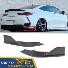 RacerSpares Carbon Fiber Rear Bumper Side Corner Apron Extension For Infiniti Q60 2017-2022