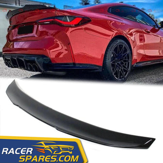 RacerSpares Glossy Black Trunk Spoiler Wing PSM Style For BMW 4 SERIES G22 Coupe 430i M440i G82 M4 2021 2022