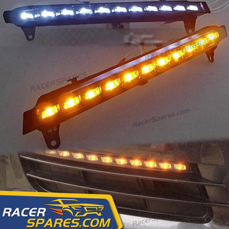 LED Daytime Running Light Sequential Turn Signal Fog Lamps For Audi Q7 2007-2009 dr9