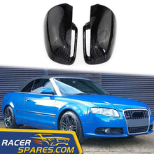 Real Carbon Fiber Side Mirror Cover Caps Pair For AUDI A4 S4 B6 B7 2002-2007 A6 S6 2006 2007