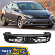 RacerSpares ABS Black Front Bumper Hood Mesh Grille Grill Fit 2012 Civic 4-door Sedan