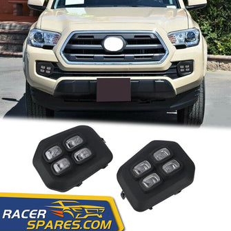 Fit For 2016-2021 Toyota Tacoma 4-Eyes LED DRL Daytime Running Lights Clear Fog lights Lamps