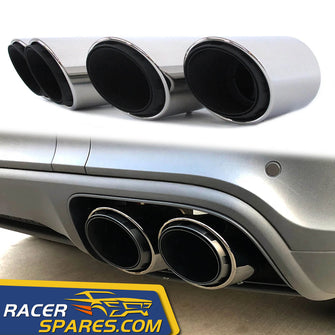 3-Layer Sport Silver Exhaust Tips for Porsche Macan Base 2.0L 2019-2023