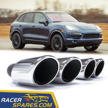 Dual Pipes Silver Exhaust Tips for Porsche Cayenne 92A V8 Short Pipe 2011-2014