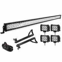 RacerSpares 52" Inches LED Light Bar + 4X 4" Pods+ Mounting Brackets For Jeep Wrangler JK 2007-2017