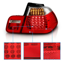 RacerSpares LED Red Clear Tail Lights Taillights For BMW E46 3-Series 4-Door Sedan 1999 2000 2001