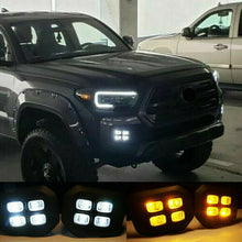 Fit 2016-2021 Toyota Tacoma 4-Eyes DRL LED Fog lights Amber Turn Signal Lamps