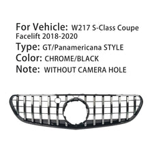 GT Style Front Grill Grille for Mercedes-Benz W217 S-CLASS Coupe 2018-2020 Chrome/Black