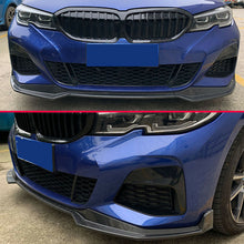 RacerSpares Carbon Fiber Look Front Lip Spoiler Valance For BMW 3 Series G20 M Sport 2019-2022