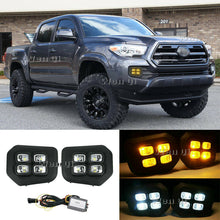 Fit 2016-2021 Toyota Tacoma 4-Eyes DRL LED Fog lights Amber Turn Signal Lamps