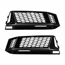 RacerSpares Black Honeycomb Mesh Fog Light Cover Grill for Audi A4 B9 S-line S4 B9 2017-2019