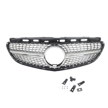 RacerSpares Chrome Diamond Front Bumper Grill Grille For Mercedes Benz W212 E-CLASS Facelift Sedan 2014-2016 w/o camera