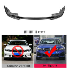 RacerSpares Carbon Fiber Look Front Lip Spoiler Valance For BMW 3 Series G20 M Sport 2019-2022