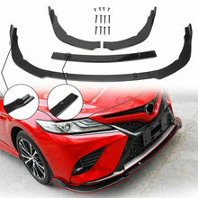 RacerSpares Glossy Black Front Bumper Lip Spoiler Splitter For Toyota Camry 2018-2022