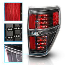 RacerSpares Black LED Brake Tail Lights Pair For Ford F-150 2009 2010 2011 2012 2013 2014