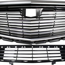 RacerSpares Front Bumper Grill Upper + Lower Radiator Grille for Cadillac Xt5 2016-2019