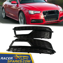 RacerSpares Fit For AUDI A5 Sline S5 2013-2016 Fog Light Grille Grill Cover Black