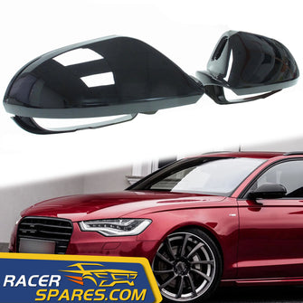 Glossy Black Mirror Cover For Audi A6 C7 4G S6 RS6 with Lane Assist 2012-18 mc79