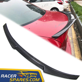 RacerSpares Carbon Fiber Rear Trunk Spoiler M4 Style for BMW 3-Series E90 4-DR Sedan bm36