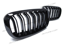 RacerSpares Glossy Black Front Kidney Grille Grill Dual Slats for BMW X5 F15 X6 F16 2014-2018 fg105