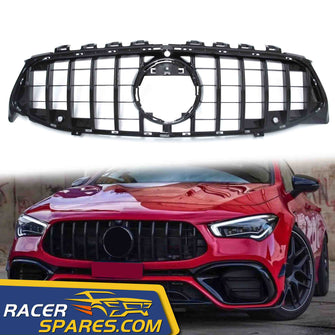 Glossy Black GTR Style Front Grille Grill for Mercedes Benz CLA C118 X118 2020-2022 fg188