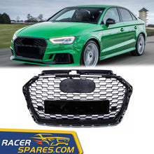 RS3 Style Honeycomb Grille Front Hood Bumper Grill Black For Audi A3 S3 2017-2019 fg164