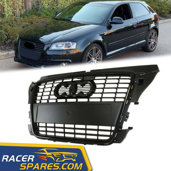 RacerSpares Primed Plastic Front Bumper Grille Grill For 2009-2013 Audi A3 Quattro