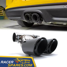 RacerSpares 3 Layer Sport Exhaust Tips Muffler Pipe Glossy Black for 2017+ Porsche 718 Cayman Boxster 982 et187