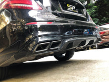 E63 Style Rear Diffuser Black Exhaust Tip for Mercedes E W213 Sedan AMG Bumper 2017 2018 2019 di33