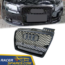 RacerSpares RS4 Style Honeycomb Mesh Grille Front Bumper Grill for Audi A4 B7 2005-2008