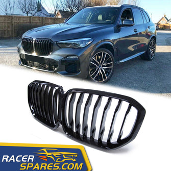 Gloss Black X5M Style Front Kidney Grille Grill for BMW X5 G05 2018-2021 fg15