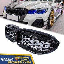 M340i Style Black Diamond Front Kidney Grille Grill for BMW G20 G21 W/O Camera fg110