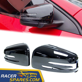 Glossy Black Side Mirror Cover Caps for Mercedes W176 W246 W212 W117 C117 X156 W204 Facelift mc55