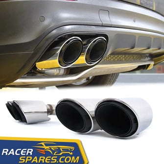 RacerSpares 3 Layers Sport Style Exhaust Tips Muffler Pipe For 2019-2021 Porsche Cayenne Chrome et133