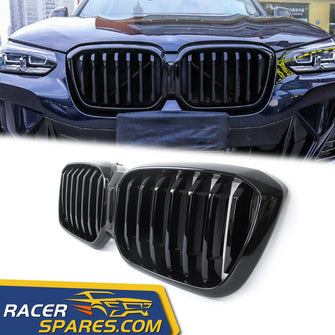 Glossy Black Front Kidney Grille Grill for BMW X3 G01 X4 G02 2022+ w/o Camera fg215