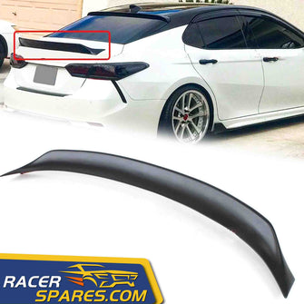 RacerSpares Matt Black Rear Trunk Lid Spoiler Wing For Toyota Camry 2018-2022