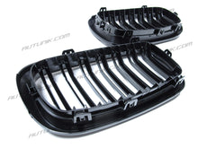 RacerSpares Glossy Black Front Kidney Grille Grill Dual Slats for BMW X5 F15 X6 F16 2014-2018 fg105