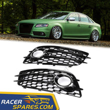 RS4 Style Fog Light Covers Grille Grill Bezels For Audi S4 B8 A4 S-Line 2008-2012