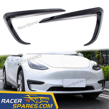 Carbon Fiber ABS Front Fog Light Trim Cover Eyebrow Covers For Tesla Model Y 2020 2021 2022 te12