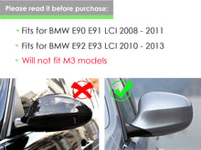 Carbon Fiber Mirror Cap Cover Replacement For BMW E90 E91 E92 E93 LCI 2008-2011 mc42