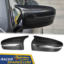 RacerSpares Dry Carbon Fiber Mirror Cover Caps M Style Replace for BMW M5 F90 LHD mc155