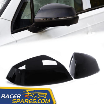 Gloss Black Mirror Cover Caps For Audi Q5 SQ5 Q7 SQ7 With Lane Assist 2017-2021 mc125