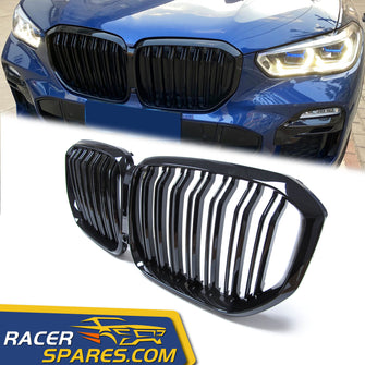 Glossy Gloss Black Front Kidney Grill Grille For BMW X5 G05 2019-2021 fg10