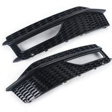 RacerSpares Fog Light Cover Lamp Grille Grill for 2013-2016 Audi A4 B8.5 S-line S4 All Black